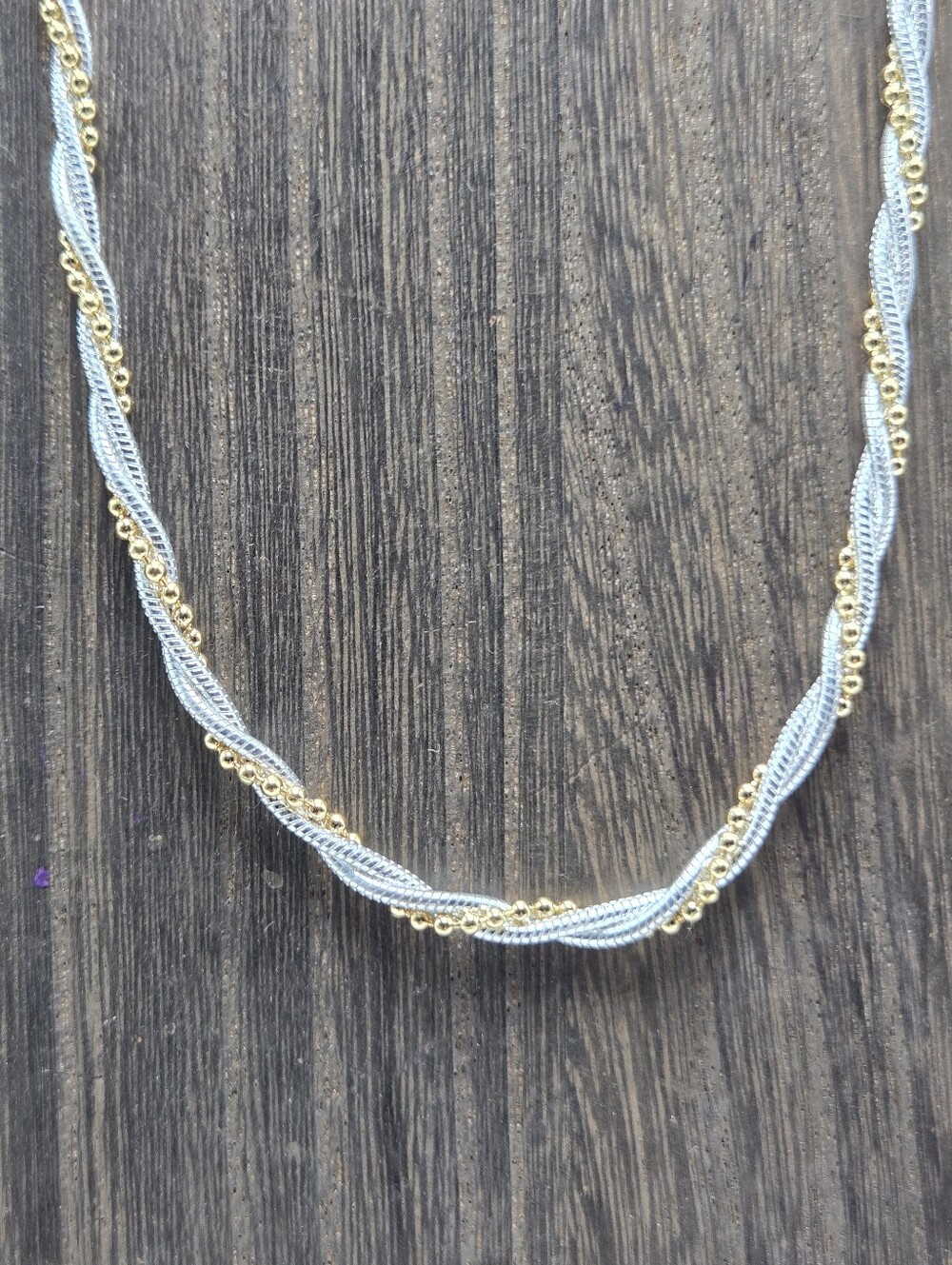 NWT 00's Designer Signed Napier Necklace Two Tone Twist Statement Costume